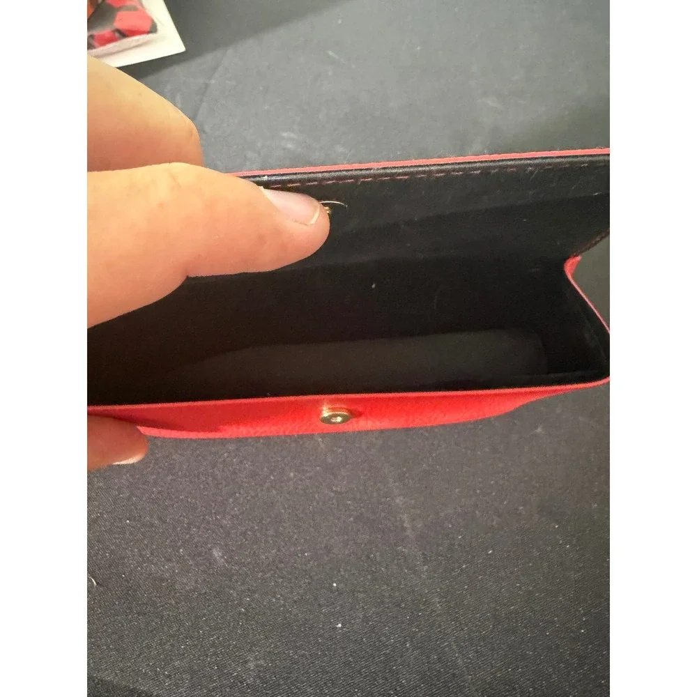 Guess Eyewear‎ Case OS Red Excellent Pebbled Faux Leather Magnetic Snap Pouch